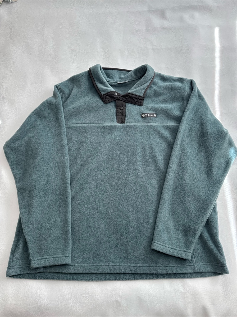 Columbia Men's Teal Zip-Front Fleece with Contrast Trim XXL